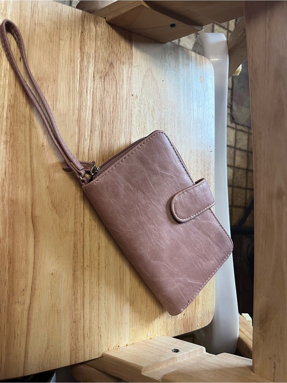 Wristlet Phone Wallet in Dusty Rose